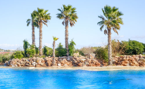 Scenic view of swimming pool against sky