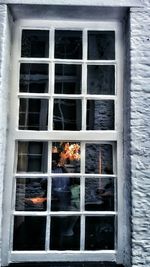 View of building through window