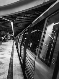 Train at railroad station platform