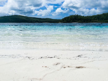 Scenic view of beach against sky