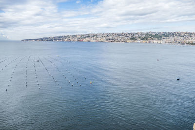 High angle view of sea against sky