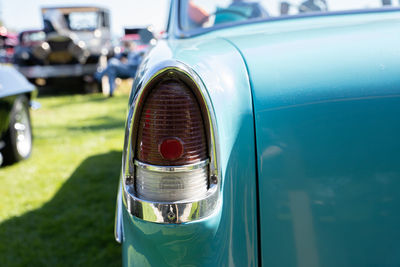 Close-up of vintage car tail light