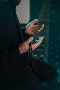 Close-up of woman using mobile phone