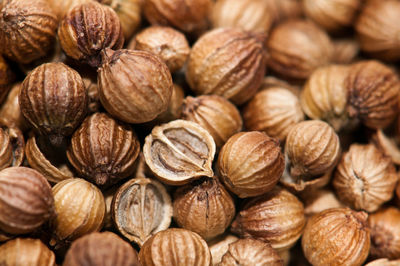 Full frame shot of coriander seeds