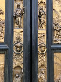 Close-up of door knocker in building