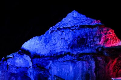 Close-up of illuminated cave