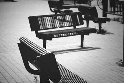 Empty chairs in a row