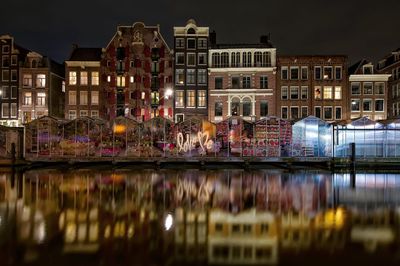 Reflection of buildings in water