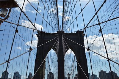 Low angle view of brooklyn bridge