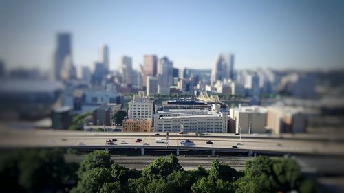 Tilt-shift image of cityscape