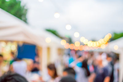 Defocused image of crowd at music concert