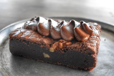 Close-up of cake in plate