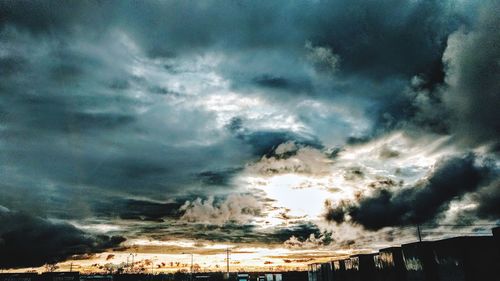 Scenic view of dramatic sky during sunset