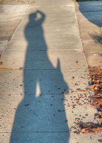 Shadow of people on road