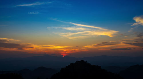 Landscape sunset over the mountains in northern thailand