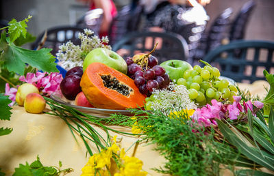 Close-up of fruits on table