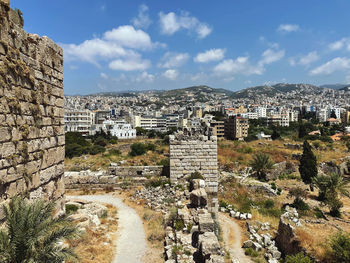 View of old buildings in city