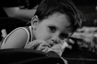 Close-up portrait of cute boy