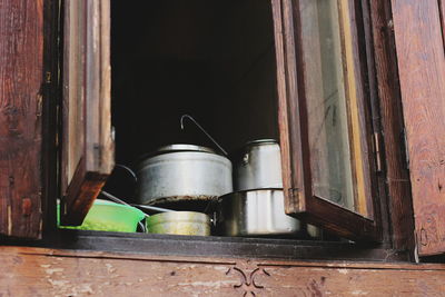 Low angle view of utensils