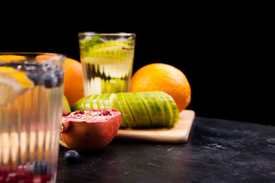 Close-up of dessert on table