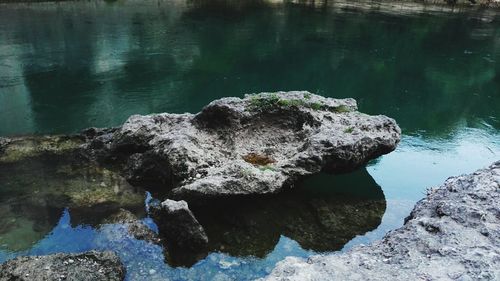 Close-up of rocks in water
