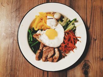 Directly above shot of food in plate