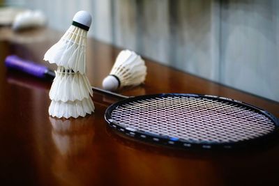 High angle view of wine bottles on table