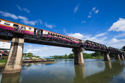 View of bridge over river against sky