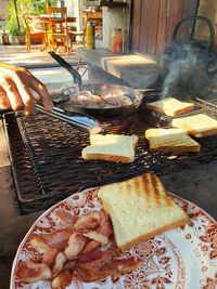 Close-up of food on table