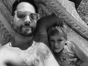 Portrait of father with baby boy