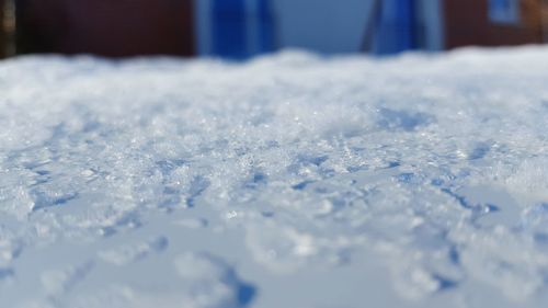 Close-up of frozen water