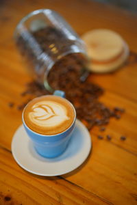 Coffee cup on table