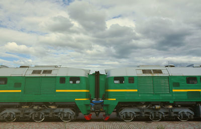 Train on railroad station