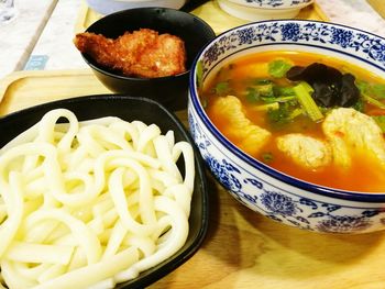 Close-up of soup in bowl