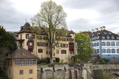 Low angle view of buildings in town