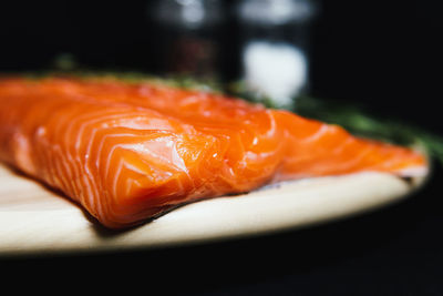 Close-up of sushi in plate on table