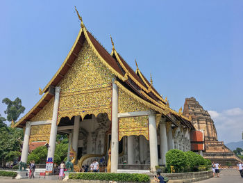 Exterior of temple against sky