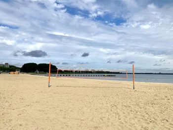 Scenic view of beach against sky