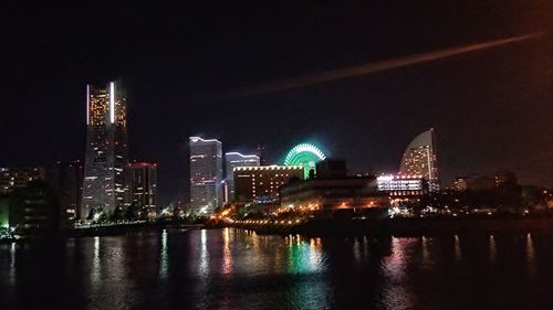 Illuminated city at night