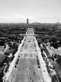 Aerial view of champ de mars against sky