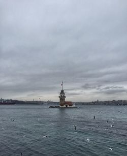 View of sea against cloudy sky