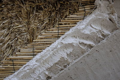 Close-up of stack of hay