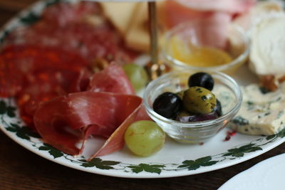 Close-up of food in plate on table