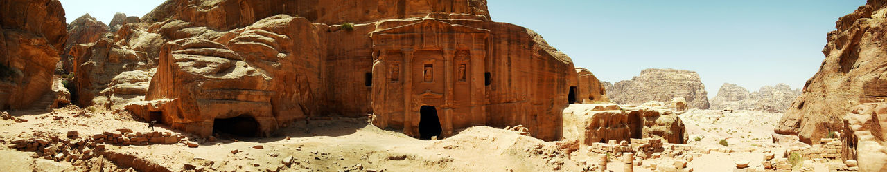 Panoramic view of rock formations