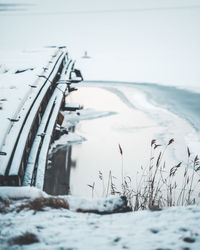 Scenic view of snow covered landscape against sky