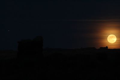 Silhouette of moon at night