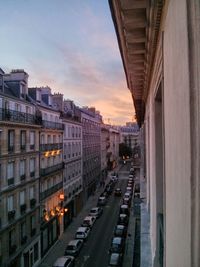City street at sunset