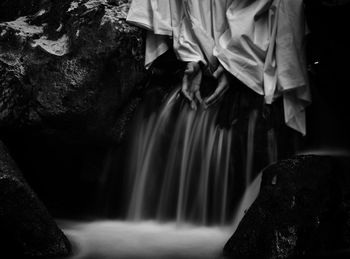 Scenic view of waterfall