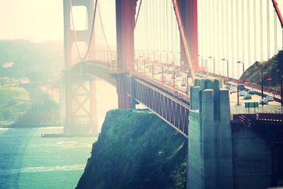 Suspension bridge against sky