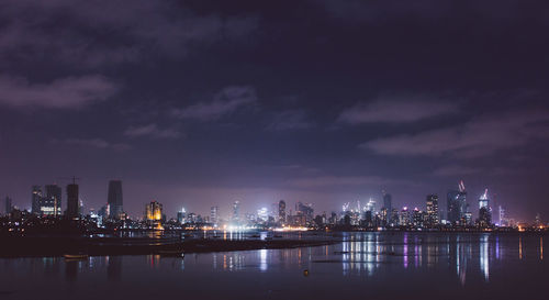 Illuminated city at night